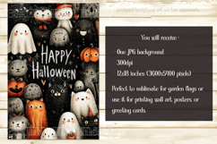 Halloween Garden Flag, Happy Halloween Ghost Friends Flag 2 Product Image 2