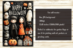 Halloween Garden Flag, Happy Halloween Ghost Friends Flag 3 Product Image 2