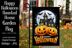 Happy Halloween Garden Flag, Haunted House Garden Flag d1 Product Image 1
