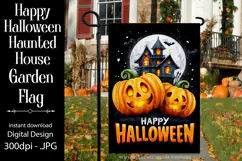 Happy Halloween Garden Flag, Haunted House Garden Flag d2 Product Image 1