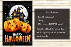 Happy Halloween Garden Flag, Haunted House Garden Flag d2 Product Image 2