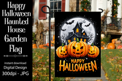 Happy Halloween Garden Flag, Haunted House Garden Flag d3 Product Image 1