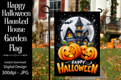 Happy Halloween Garden Flag, Haunted House Garden Flag d4 Product Image 1