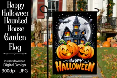 Happy Halloween Garden Flag, Haunted House Garden Flag d4 Product Image 1