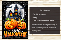 Happy Halloween Garden Flag, Haunted House Garden Flag d4 Product Image 2