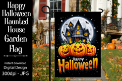 Happy Halloween Garden Flag, Haunted House Garden Flag d5 Product Image 1