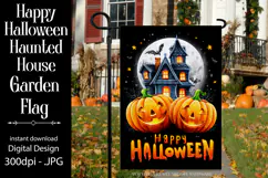 Happy Halloween Garden Flag, Haunted House Garden Flag d7 Product Image 1