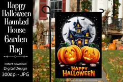 Happy Halloween Garden Flag, Haunted House Garden Flag d9 Product Image 1