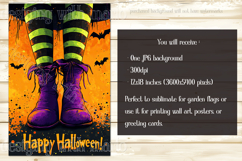 Happy Halloween Garden Flag, Witch Legs Garden Flag d1 Product Image 2