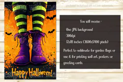 Happy Halloween Garden Flag, Witch Legs Garden Flag d1 Product Image 2