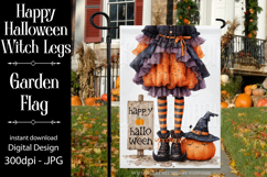 Happy Halloween Garden Flag, Witch Legs Garden Flag d10 Product Image 1