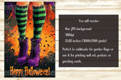 Happy Halloween Garden Flag, Witch Legs Garden Flag d2 Product Image 2