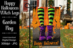 Happy Halloween Garden Flag, Witch Legs Garden Flag d4 Product Image 1