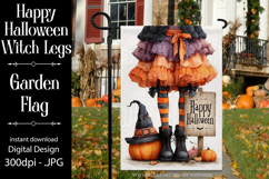 Happy Halloween Garden Flag, Witch Legs Garden Flag d7 Product Image 1