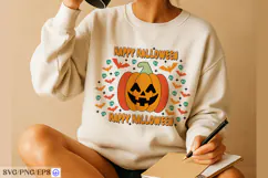 Retro Happy Halloween SVG PNG T-shirt Design Product Image 4