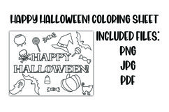 Happy Halloween Coloring Sheet for Kids Product Image 1