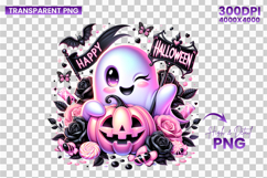 Happy Halloween Cute Ghost Clipart PNG Sublimation Design Product Image 3