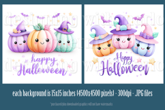 Happy Halloween Backgrounds, Cute Halloween Kawaii Pumpkins Product Image 2