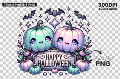 Happy Halloween Cute Pumpkin Clipart PNG Sublimation Design Product Image 2