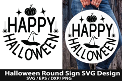 Halloween Round Sign SVG Bundle - Halloween Door Sign Product Image 6