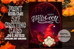 Happy Halloween 5x7 Devil Boy Gnome Printable Greeting Card Product Image 1