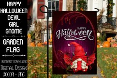 Happy Halloween Devil Girl Gnome Garden Flag Sublimation Product Image 1