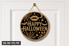 Happy Halloween Door Hanger Laser Cut SVG Product Image 1