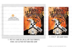Happy Halloween 5x7 Ghost Girl Gnome Printable Greeting Card Product Image 2