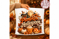 Happy Halloween Ghost Pumpkin Sublimation Png Product Image 1
