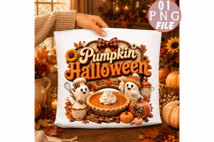 Happy Halloween Ghost Pumpkin Sublimation Png Product Image 1