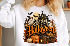 Happy Halloween Ghost Pumpkin Sublimation Png Product Image 3