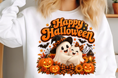 Happy Halloween Ghost Pumpkin Sublimation Png Product Image 3