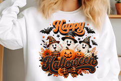 Happy Halloween Ghost Pumpkin Sublimation Png Product Image 3