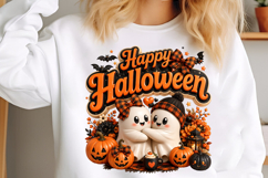 Happy Halloween Ghost Pumpkin Sublimation Png Product Image 3