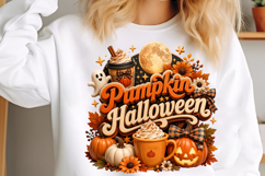 Happy Halloween Ghost Pumpkin Sublimation Png Product Image 3