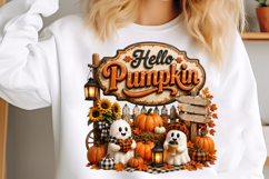 Happy Halloween Ghost Pumpkin Sublimation Png Product Image 3