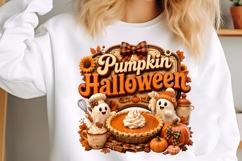 Happy Halloween Ghost Pumpkin Sublimation Png Product Image 3