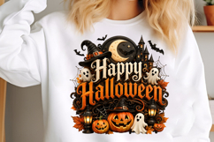 Happy Halloween Ghost Pumpkin Sublimation Png Product Image 3