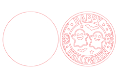 Happy Halloween Ghost Round Door Hanger Laser Cut Product Image 2