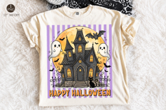 Happy Halloween Ghost Striped PNG Design Product Image 1