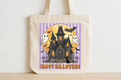 Happy Halloween Ghost Striped PNG Design Product Image 4