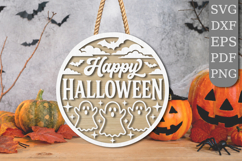 Happy Halloween Ghost Trio Laser Cut SVG Product Image 1
