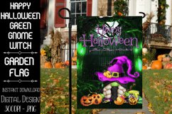Happy Halloween Green Witch Gnome Garden Flag Sublimation Product Image 1