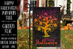 Happy Halloween Glowing Pumpkin Tree Garden Flag Sublimation Product Image 1