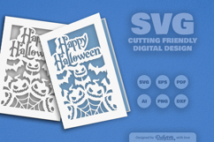 Bundle of 10 Halloween Greeting Card Papercut SVG Product Image 7