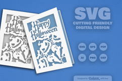 Bundle of 10 Halloween Greeting Card Papercut SVG Product Image 3