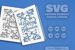 Bundle of 10 Halloween Greeting Card Papercut SVG Product Image 10