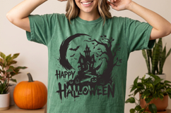 Happy Halloween Haunted House PNG,Spooky Brush Style Product Image 2