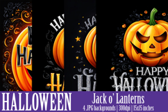 Happy Halloween Backgrounds, Jack o&#039; Lantern, Pumpkin Papers Product Image 1