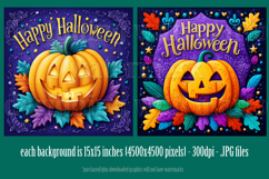 Happy Halloween Backgrounds, Colorful Halloween Pumpkins Product Image 2